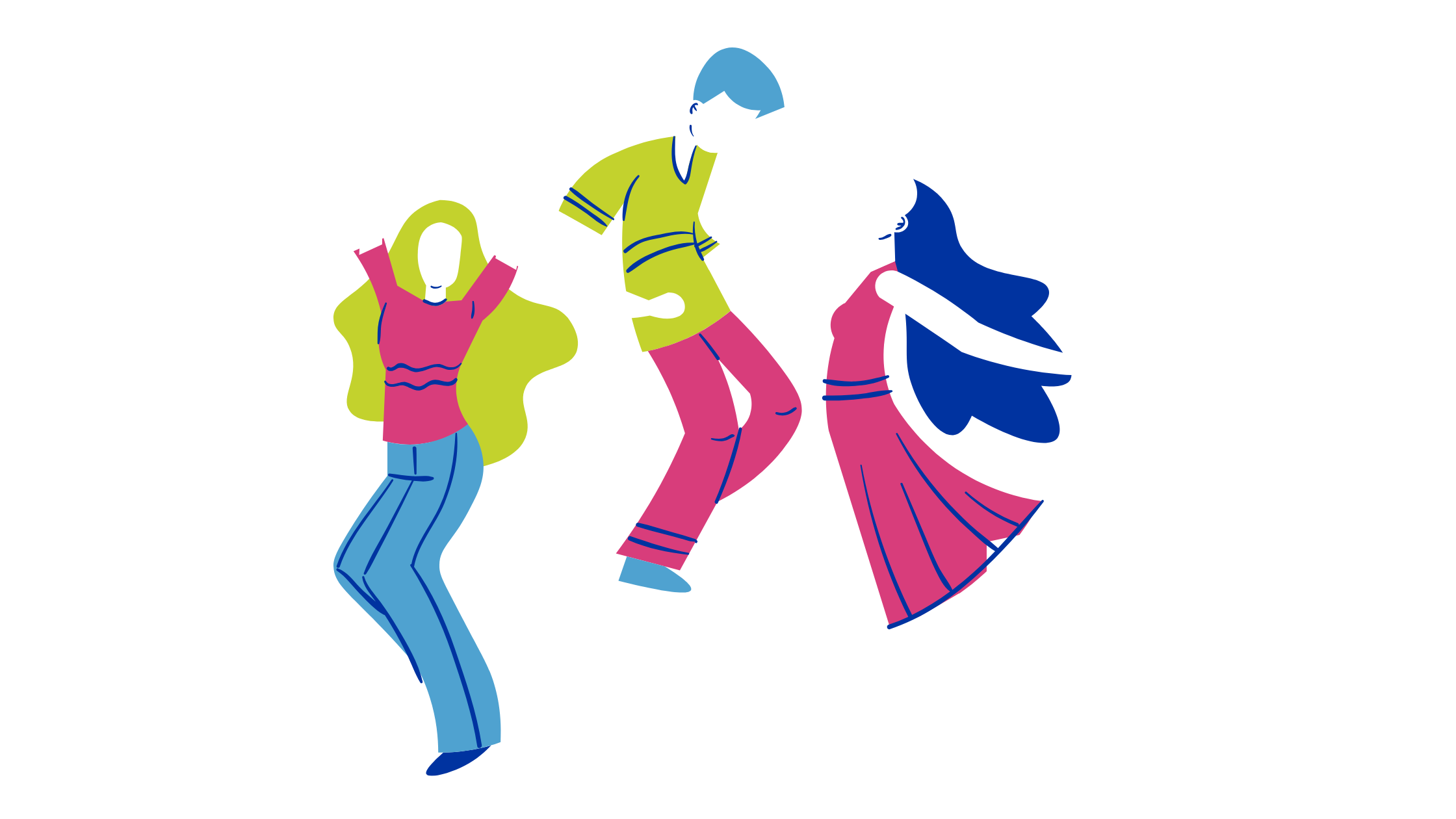 A pictogram of people dancing